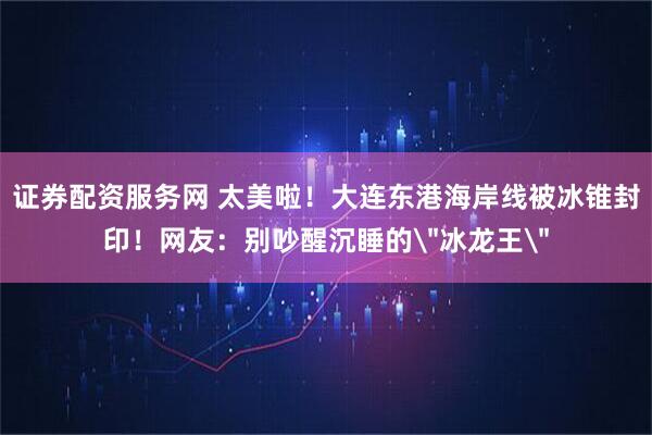 证券配资服务网 太美啦！大连东港海岸线被冰锥封印！网友：别吵醒沉睡的＂冰龙王＂